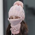 thumbnail image 6 of Women Winter Hat Set of 4 , Winter Beanie with Buttons Scarf Facial Cover and Touch Screen Gloves Fleece Lining Kint Hat, 6 of 7