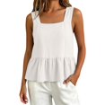 thumbnail image 3 of Weikingp Linen Tank Tops for Women Gauze Tank Tops Sleeveless Tops for Women Summer Linen Tank Tops Yoga Tank Tops Linen Cami Cute Tank Tops Exercise Tank Sleeveless Linen Tops Summer Tank Gray S, 3 of 9