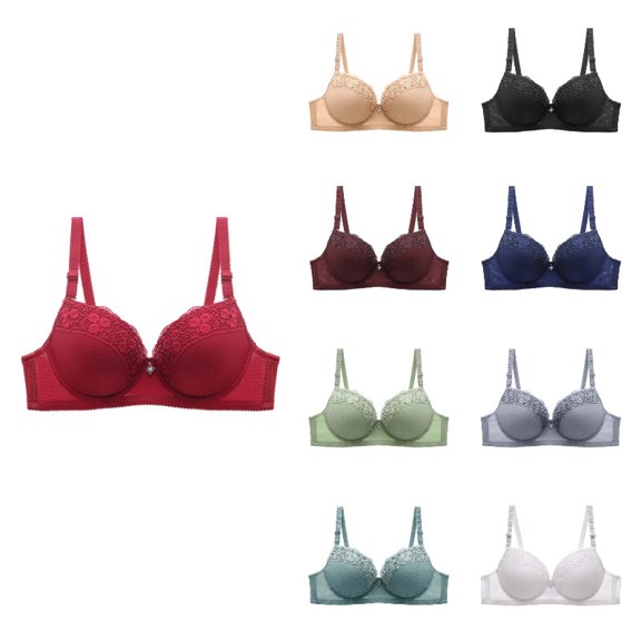 Women's Bra Lace Lightly Padded Demi Full Coverage Plus Size Bras Underwire Support