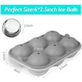 thumbnail image 3 of Ice Ball Maker, Reusable 2.5 Inch Ice Cube Trays, Easy Release Silicone Round Ice Sphere Tray with Lids & Funnel for Whiskey, Cocktails & Bourbon, 3 of 5