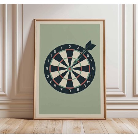 Dartboard Poster Retro Pub Game Wall Art Print Vintage Minimalist Dart Artwork Mid Century Modern Game Room Bar Decor Poster Only