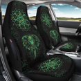 thumbnail image 3 of POLERO Polyester Front Car Seat Covers for Auto, Washable Stretchy Driver Seats Protector Cushion, Green Elephant Mandala, 3 of 7