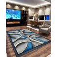 thumbnail image 5 of Star Abstract 5x7 Area Rug – Modern Contemporary Colorful Soft Polyester Carpet for Living Room Design 1310 Grey Turquoise Blue, 5 of 6