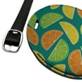 thumbnail image 2 of Citrus Lemon Lime Orange Slices Pattern Round Leather Luggage Card Suitcase Carry-On ID Tag, 2 of 7
