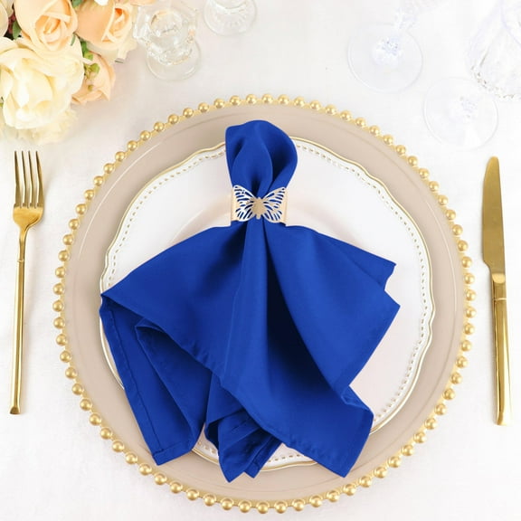 Balsa Circle 50 Pieces 17" Royal Blue Polyester Luncheon Napkins Wedding