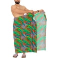 thumbnail image 5 of LA LEELA Men's Swim Trunk Beachwear Sarong Pareo Wrap One Size Leaves, Multi Summer Vacation Party, 5 of 5