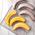 thumbnail image 2 of Farfi Baking Mold Multifunctional Non-stick High Temperature Resistant Carbon Steel Banana Shaped Baking Pan Mold Pie Tray Pastry Tools for Home Use (Champaign Gold,15cm), 2 of 10