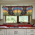 thumbnail image 3 of Wobogo Cartoon Rottweiler Kitchen Curtains 2 Piece Set Symmetrical Design Light Filtering Small Window Drapes Suitable for Bathroom Laundry Room and RV 57x36in, 3 of 9