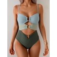 thumbnail image 3 of SOMER One Piece Swimsuit for Women Tummy Control Ring Linked Monokini Bathing Suit Cutout Swim Suit, 3 of 5