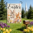 thumbnail image 6 of AZXY Happy Easter Garden Flag 12x16 Inch, Double-Sided Linen Two Bunnies with Floral Print Waterproof Weather-Resistant Yard Flag for Spring Outdoor Garden Decorations, 6 of 7