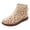 Beige, variant on Women's Hollow Leather High Top Flat Ankle Boots with Back Zipper Comfortable Wide Width Closed Toe Casual Dress Shoes