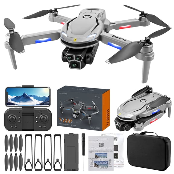 Drone with Camera for Adults and Beginners, 4K HD FPV Live Video with Dual Batteries for Extended Flight, Obstacle Avoidance and Foldable Design