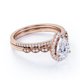 thumbnail image 3 of JeenMata Anillo de Bodas Art Déco de Moissanita de Corte Pera de 1,5 Quilates Engastado en Oro Rosa de 18 K sobre Plata, Anillo Clásico, 3 of 6