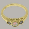 thumbnail image 5 of LBG British Made 14k Yellow Gold Ring with Natural Opal & Tanzanite Womens Engagement Ring - 33 size options - Size 7.25, 5 of 6