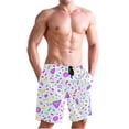 thumbnail image 4 of Colorful Symbol Pattern Mens Swim Trunks Quick Dry Board Shorts Breathable Fit Beach Shorts Swimwear, 4 of 8