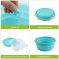 thumbnail image 4 of Set of 4 Round Collapsible Food Storage Containers With Lids,Collapsible Bowls for Camping,Collapsible Silicone Lunch Box, Leftover Meal Box, Microwave, Freezer Safe,Blue, 4 of 5