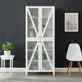 thumbnail image 5 of Crosley Furniture Cassai MDF Wood and Tempered Glass Tall Storage Pantry - White, 5 of 16