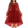 thumbnail image 3 of Arshiner Girls Dresses Fall Long Sleeve Church Funeral High Low Dresses Black Size 10-12, 3 of 10