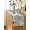 thumbnail image 5 of Table Runner 48 Inches Long for Kitchen Dining, Easter Bunny Dresser Scarf Farmhouse, Dining Table Decorations for Wedding/Parties, Spring Watercolor Eggs Flower Wood Grain 13 x 48 In, 5 of 8