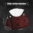 thumbnail image 6 of Lsque Spiders On A Web Printed Long Tissue Box Cover Holder, Facial Paper Organizer Dispenser,Triangle with Bottom Belt, PVC Leather Decorative Organizer, 6 of 9
