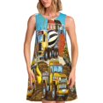 thumbnail image 1 of Disketp Different Construction Site Vehicles para Vestido sin Mangas para Mujeres, Vestidos de Verano para Mujeres, Casual y Holgado para la Playa, 1 of 7