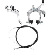 Front Fixie Road Bike Cruiser Brake Set Bike Brake Kit Bike Caliper Brake Kit Side Pull Brake Set For Most Fixie Bike Silver