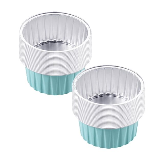 Oleegame Rouleau de Papier d'Aluminium 2 Pcs 20 Pcs Gobelets Ronds Réutilisables en Papier d'Aluminium Papier d'Aluminium pour Friteuse à Air Chaud