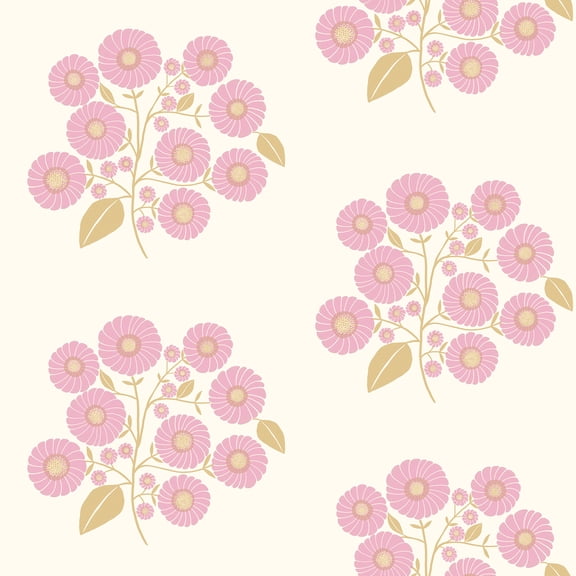 Jen Hewett StrawFlower Lilac Sienna Peel & Stick Wallpaper