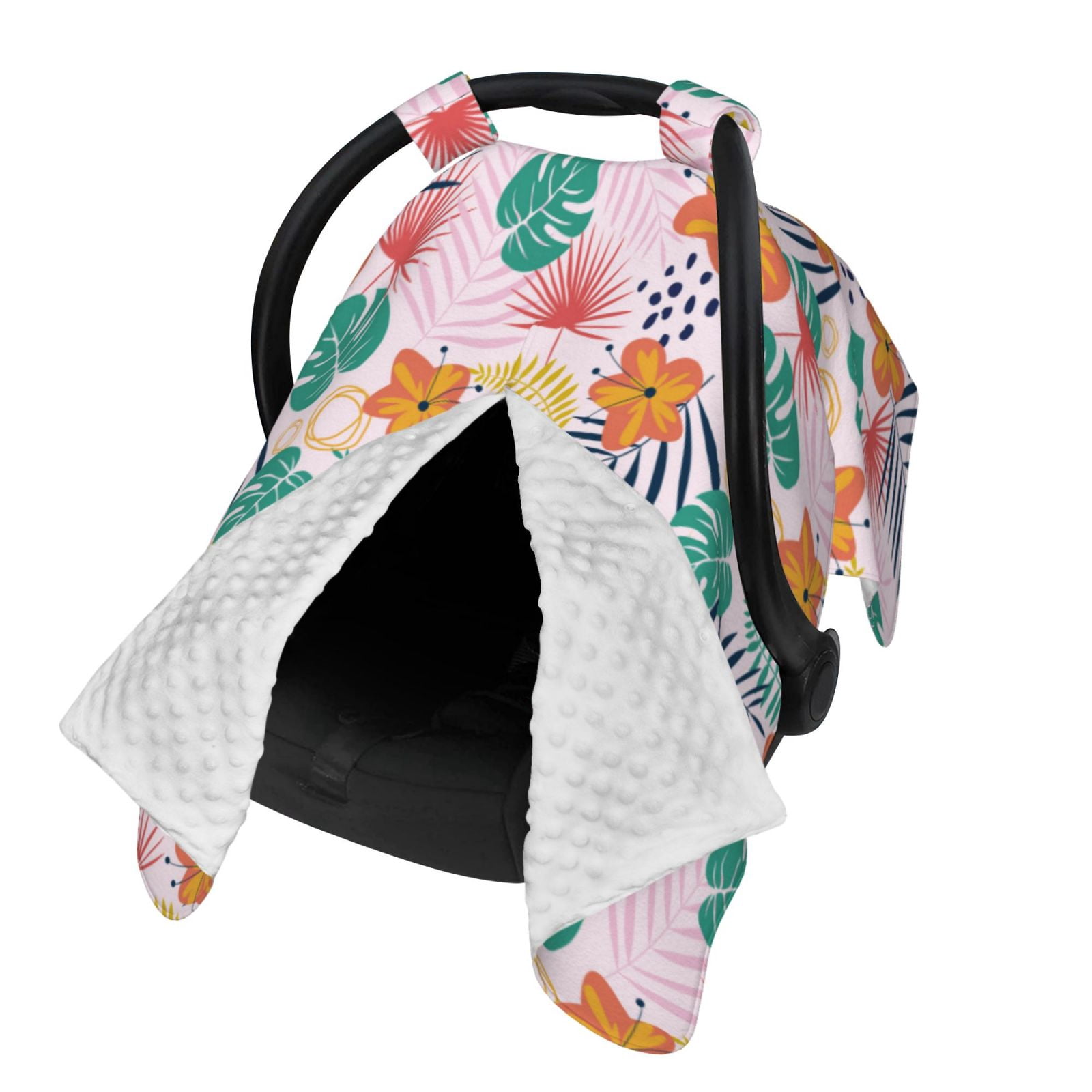 Naloa Tropical Plants Baby Car Seat Cover, Breathable Baby Carrier Cover, Multiuse Baby Carrier Cover & Nursing Breastfeeding Cover