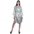 thumbnail image 3 of Moomaya Printed Womens Kimono Robes Short Satin Silk Bridal Robe Loungewear, 3 of 8