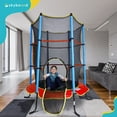 thumbnail image 3 of SkyBound 55 Inch Mini Trampoline for Kids with Enclosure System, Indoor Toddler Trampoline, Red, 3 of 7