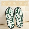 thumbnail image 2 of Fotbe Palm Branch With Leaves Pattern Women's Fuzzy Slippers Plush Slippers Fluffy Winter House Shoes Indoor and Outdoor-Large, 2 of 8