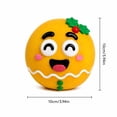 thumbnail image 2 of Christmas Squishy Toy with Diy Changeable Expressions and Holly Design, 1-Pack, Yellow, for Relaxation, Squeeze Toy, 2 of 4