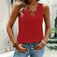 thumbnail image 2 of HADST Womens Tank Tops Elegant V-Neck Breathable Sleeveless Solid Color Summer Leisure Top S-XXL, 2 of 4