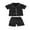 Black, variant on Musuos Toddler Baby Black Satin Pajamas, Casual Button Two-pieces Set