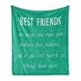thumbnail image 1 of Best Friend Soft Flannel Fleece Throw Blanket, Typography Defining Friendship on a Background with Squares, Cozy Plush for Indoor and Outdoor Use, 50" x 60", Sea Green Dark Seafoam, by Ambesonne, 1 of 6