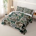 thumbnail image 3 of Catabedysis Vintage Camouflage Camper Bed Spread Queen,Wild Animal Deer Bear Queen Coverlet Set For Boys,Green Grey,3 Pieces, 3 of 7