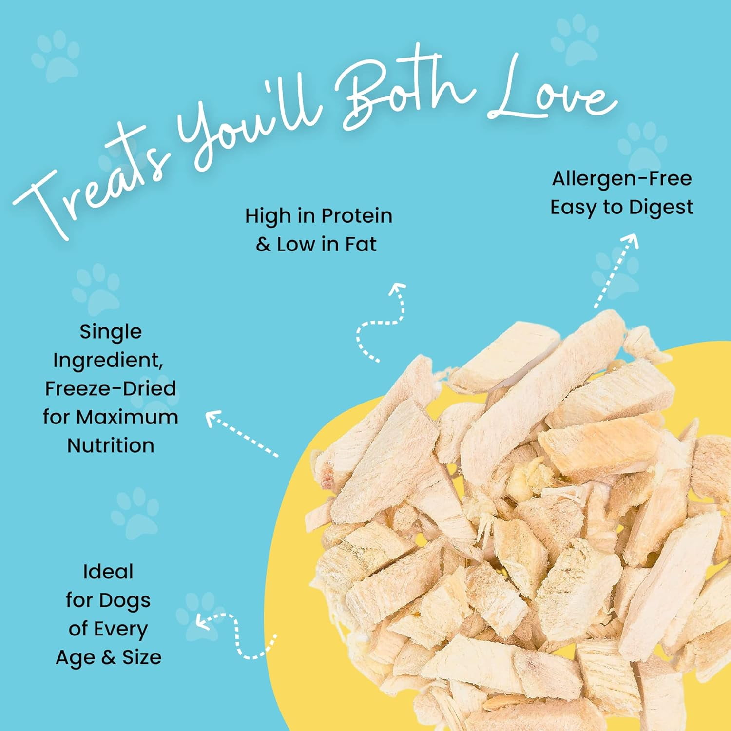 HotSpot Pets Freeze Dried Chicken Treats for Cats & Dogs - 1LB Grain-Free Chicken Breast - Made in USA