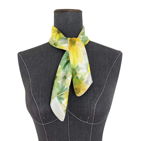 Square Scarf 24x24 Inch Spring Meadow Print Silky Satin Sun Protection Neck Scarf for Women Multi-Purpose Head Wrap Bandana for Hair Bag Decoration