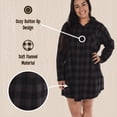 thumbnail image 5 of LazyOne Button-up Sleep Shirt, Flannel Nightshirts for Women, Grey Plaid, 5 of 6
