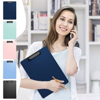 Nsxcdh Clipboard Folder: A4 Size Writing Board with Storage Compartment and Low Profile Clip, Heavy Duty Plastic for School Office Home, Assorted Colors