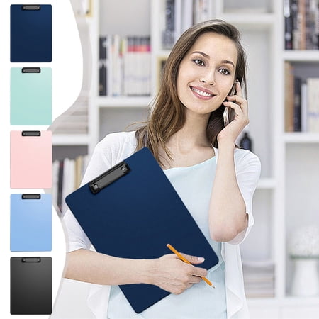 Seyotauo Plastic Clipboard Folder Board Durable Writing Surface with Clip Office School Home Filing Organizer Thickened Storage Board for Document Management