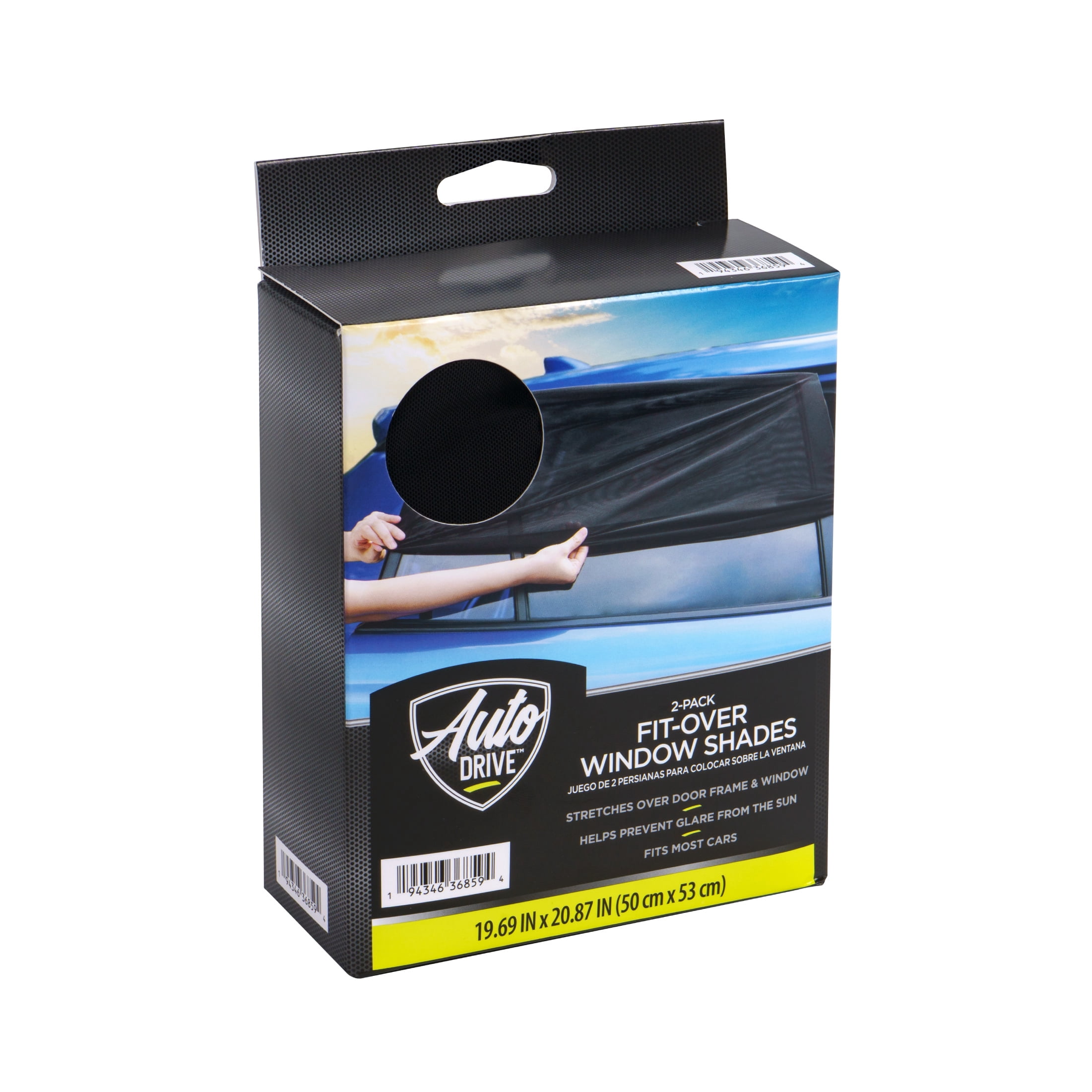 Auto Drive Fit Over Shade For Car Window 1Pair Pack 50X53cm