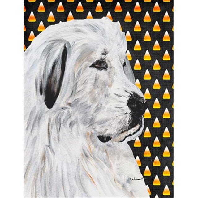 Great Pyrenees Bonbons Maïs Drapeau d'Halloween Taille Jardin