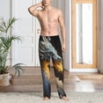 thumbnail image 6 of Lsque Golden White Fire Dragon Print Men's Pajama Pants, Lounge Pant - Comfortable Home Wear,Elastic Waistband, Stylish Design-XX-Large, 6 of 9