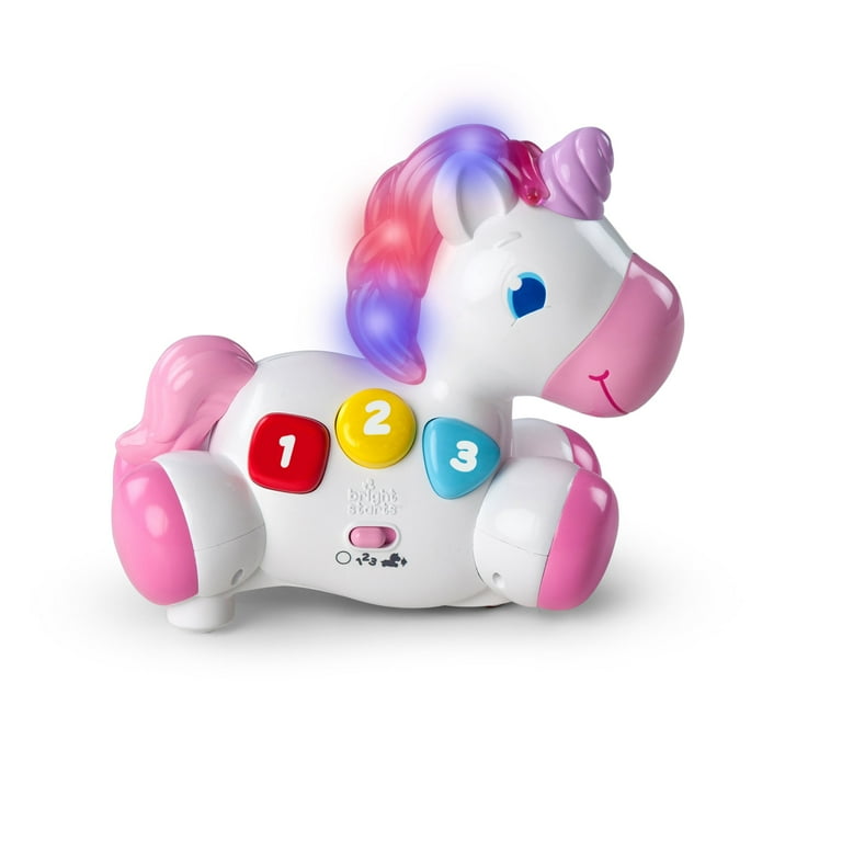Bright Starts Rock Glow Unicorn Toy with Lights and Melodies Ages 6 months