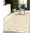 thumbnail image 4 of Striped Decorative Rug, Modern Summer Season Pattern Zigzag Tile Design Wavy Curved Horizontal Motif, Quality Carpet for Bedroom Dorm and Living Room, 6 Sizes, Ecru White, by Ambesonne, 4 of 4