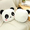thumbnail image 1 of Panda lindo con manta almohada de felpa suave relleno de dibujos animados Animal Panda muñeca almohada para dormir cojín, 1 of 2