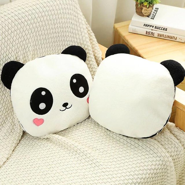 Panda lindo con manta almohada de felpa suave relleno de dibujos animados Animal Panda muñeca almohada para dormir cojín