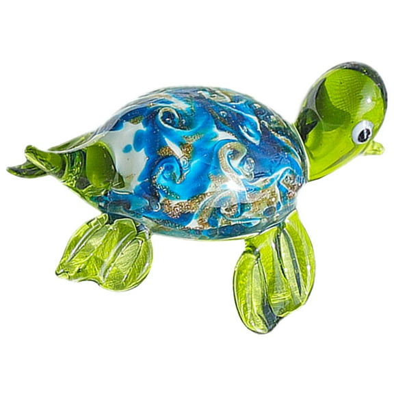 Mini Turtle Statue for Home Decorations Animal Glass Figurine Clear Sculpture Garden Sculptures